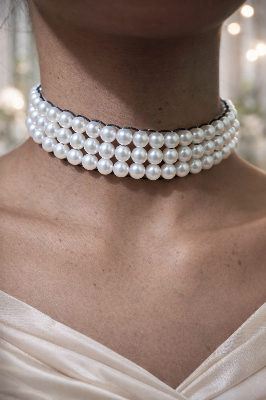 Picture of Elegant Ladies Pearl Choker Necklace
