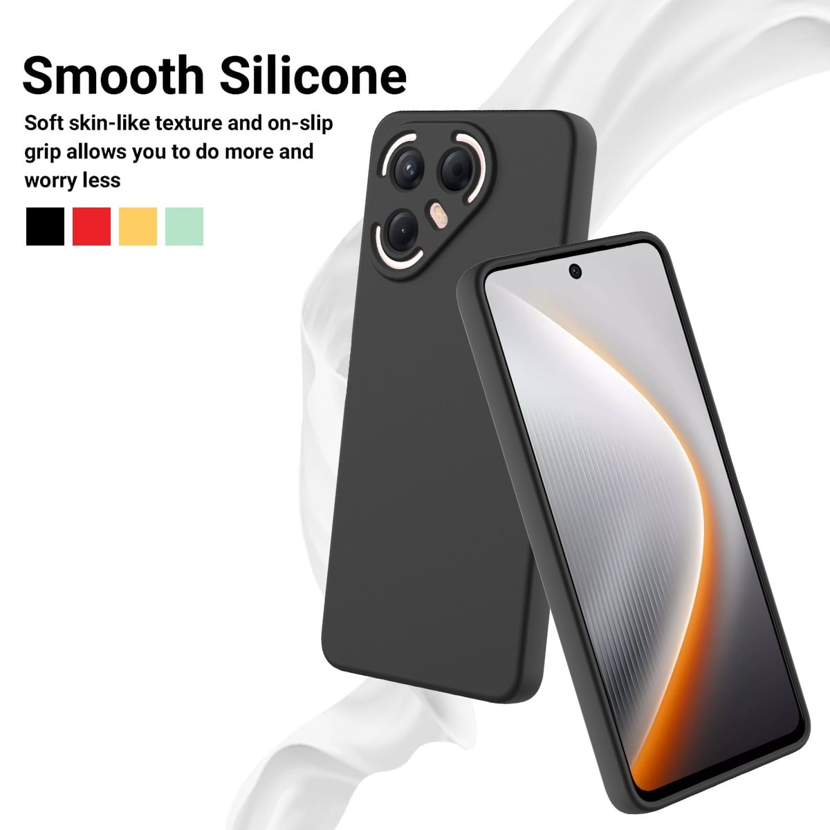 Picture of For Tecno Pova 7 Pro Back Cover Soft Original Square Liquid Silicone Phone Case Full Cover