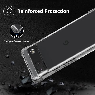 Picture of Google Pixel 6A Premium Silicone Case Crystal Clear Soft TPU Ultra-Thin Transparent Flexible Protective Mobile Phone Back Cover