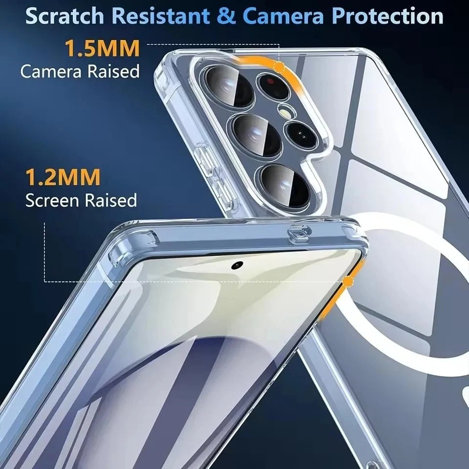 Picture of Magsafe Case Samsung S25 Ultra / S24 Ultra / S23 Ultra / S22 Ultra / S21 Ultra Back Cover Magnetic Case For Samsung Magnetic Clear Case Wireless Charging Shockproof Cover Magnetic Phone Case Compatible Back Cover