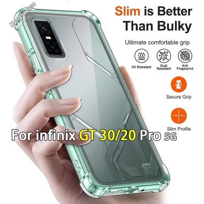 Picture of for infinix GT 30 Pro 5G Clear Casing Compatible Transparent TPU Phone Case Shockproof Casing Protection Anti-fall Soft Back Cover