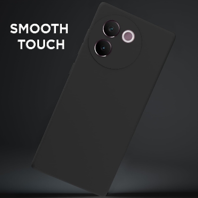 Picture of Vivo V30e 5G Back Cover Camera Protection Shockproof Soft Matte Silicone Back Case for Vivo V30e 5G (Black)