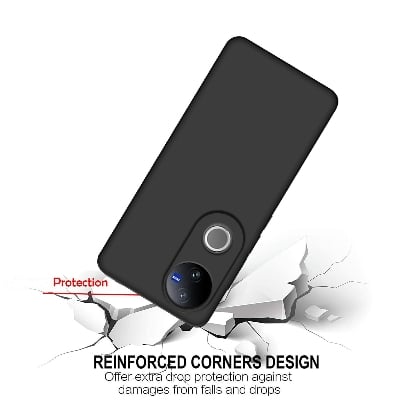 Picture of Matte Finish Soft Back Case Cover for Vivo V50 / V50e / Vivo T4R (5G) - Black