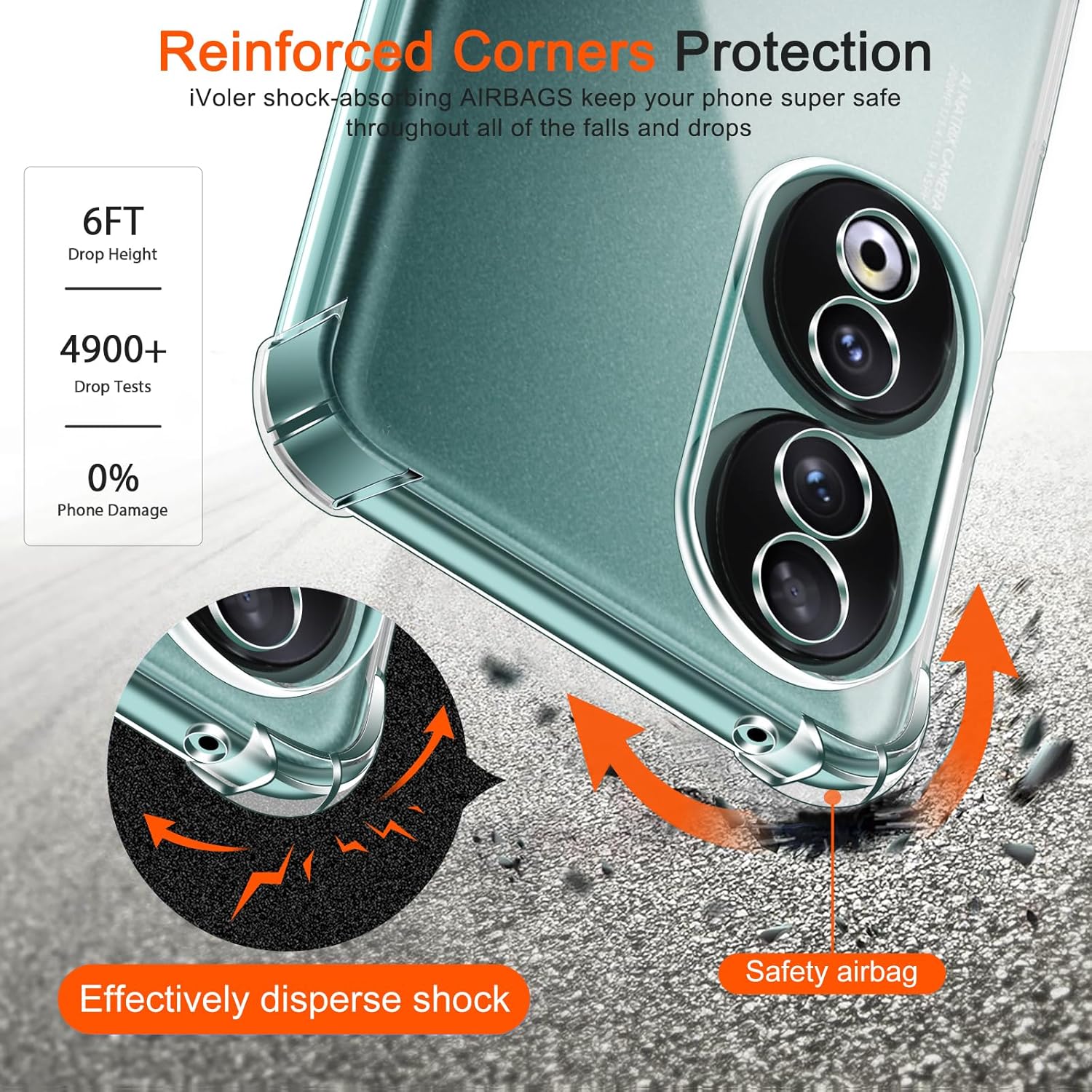 Picture of Back Cover For Honor 90 5G Perfect Fitting Hybrid Edge To Edge Bumper Protection Transparent Back Cover For Honor 90 5G - Transparent