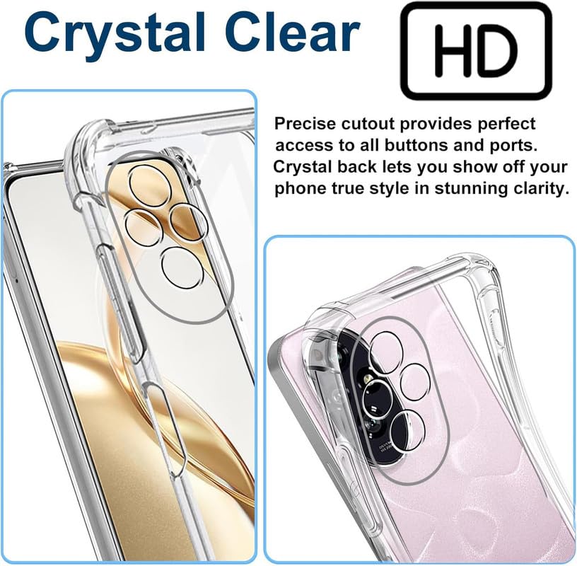 Picture of Flexible Shockproof Crystal Clear TPU Soft Bumper Back Cover with Cushioned Edges Back Cover for Honor 200 Pro 5G -Transparent