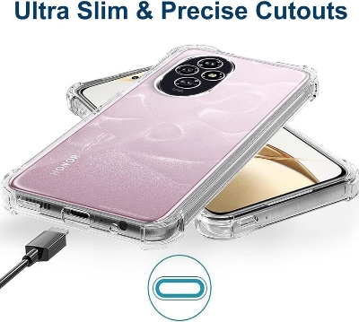 Picture of Flexible Shockproof Crystal Clear TPU Soft Bumper Back Cover with Cushioned Edges Back Cover for Honor 200 Pro 5G -Transparent