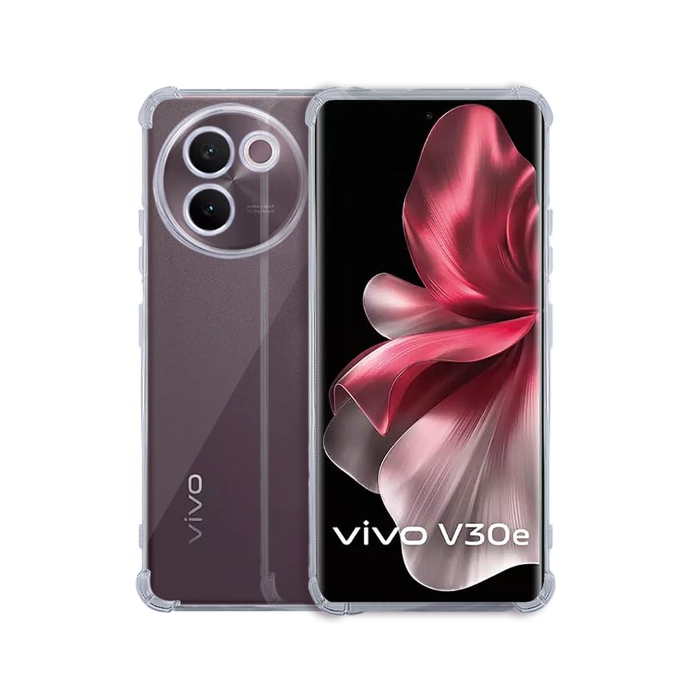 Picture of Back Cover for VIVO V30E 5G Transparent Mobile Back Case Shock Proof Design Camera Edges Protection Crystal Clear Phone Case Silicon Soft TPU and Flexible Bumper Phone Cover