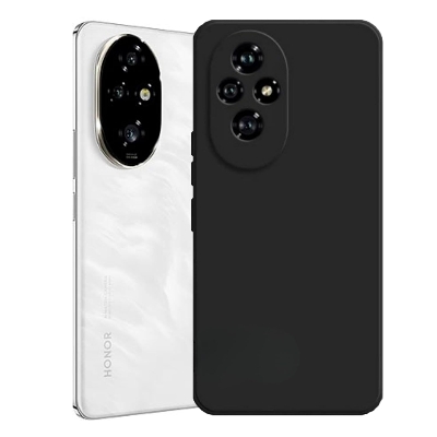 Picture of FitSmart Shockproof Silicon Flexible Back Cover for Honor 200 Pro 5G - Black