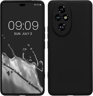 Picture of FitSmart Shockproof Silicon Flexible Back Cover for Honor 200 Pro 5G - Black