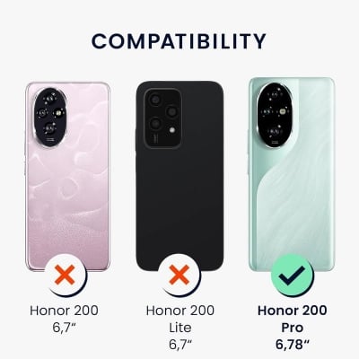 Picture of FitSmart Shockproof Silicon Flexible Back Cover for Honor 200 Pro 5G - Black