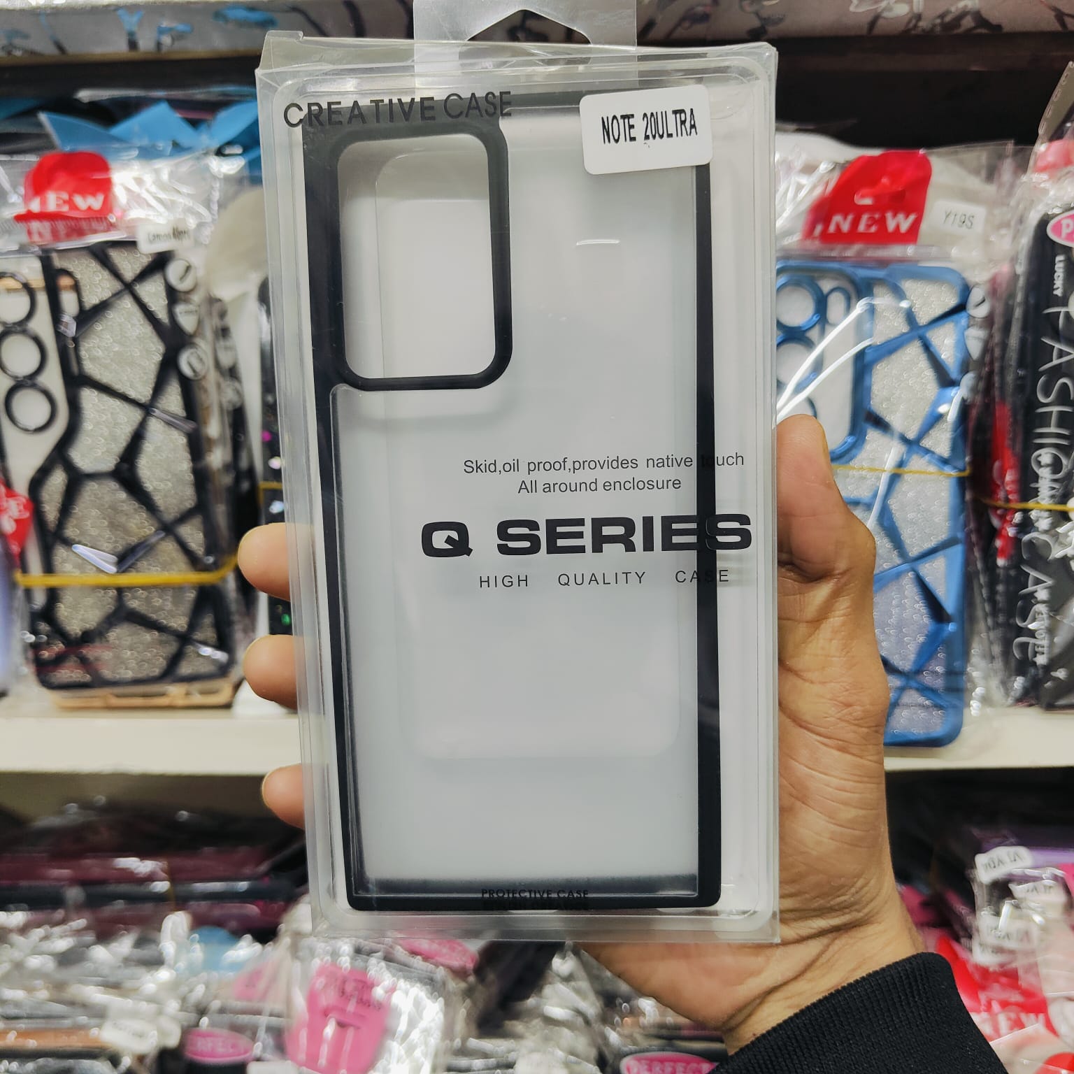 Picture of For Samsung Galaxy note 20 Ultra Luxury Premium Quality Antibacterial Q-Series Clear Case Samsung transparent Back Case Cover