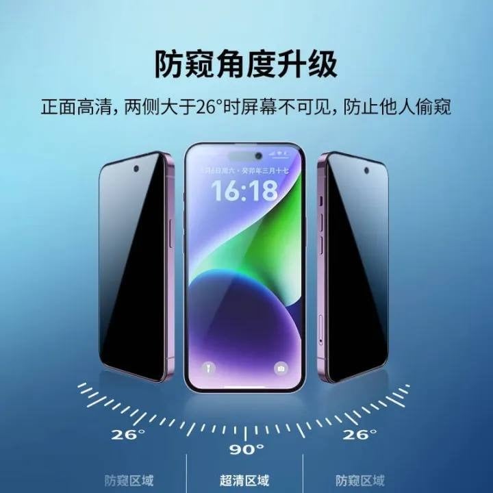 Picture of Kozoom Privacy Tempered Glass Screen Protector For iphone 13 14 15 16 17 Pro Max , 14 15 16 Plus , 16e , 17 Air Series