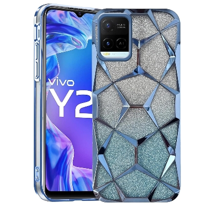 Picture of Glitter Case Compatible for Vivo Y21/ Y21T/ Y21A/ Y21e/ Y33s/ Y33T/ T1x Luxury 3D, Diamond Bling Shiny Soft TPU Clear Shockproof Women & Teen Girls Protective Cover