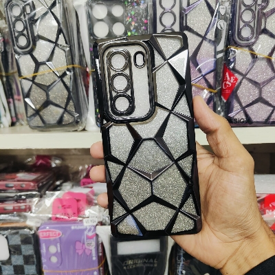 Picture of Glitter Case Compatible for Infinix Hot 50 Pro/Infinix Hot 50 Pro Plus/Infinix Hot 50i/Infinix Hot 50 Luxury Electroplated 3D Cube, Diamond Bling Shiny Soft TPU Clear Shockproof Case Women & Teen Girls Protective Phone Cove