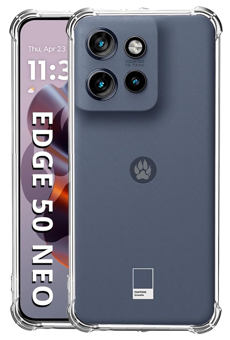 Picture of Motorola Moto Edge 50 Neo 5G ] Back Cover Bumper Protective Case for [ Motorola Moto Edge 50 Neo 5G ] Silicone Flexible TPU Back Cover Case - Transparent