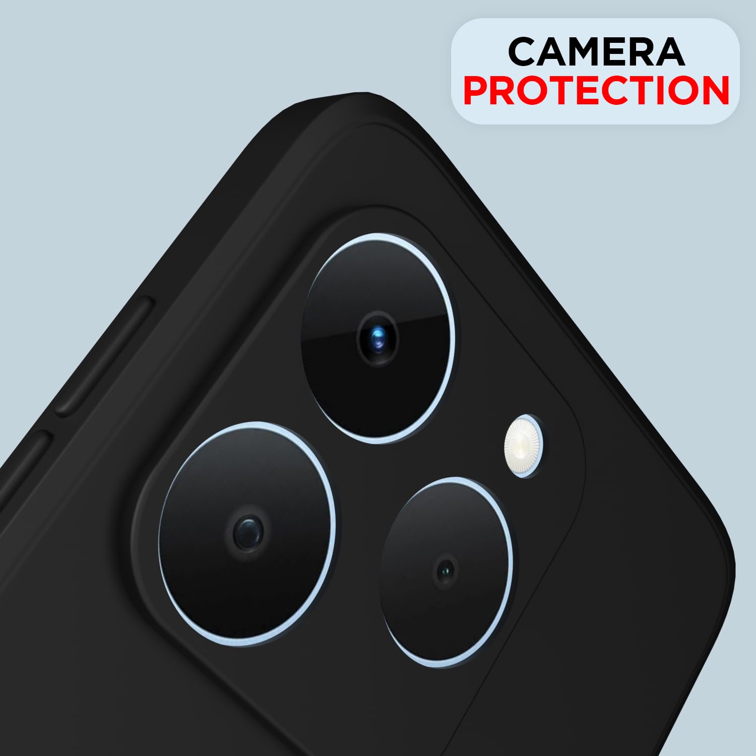 Picture of Back Cover for Realme 15T 5G | Camera Protection Shockproof Soft Matte Silicone Bumper Case (Black)