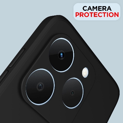 Picture of Back Cover for Realme 15T 5G | Camera Protection Shockproof Soft Matte Silicone Bumper Case (Black)