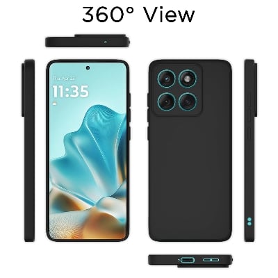 Picture of Back Cover for Motorola Moto Edge 60 5G / Motorola Moto Edge 60 Fusion 5G | Camera Protection Shockproof Soft Matte Silicone Bumper Case (Black)