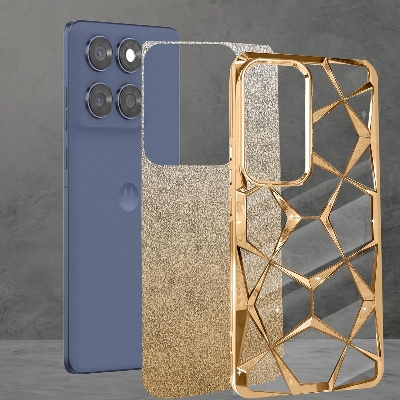 Picture of Glitter Geometric Case for Motorola G86 Power/G86 Electroplated 3D Cube Diamond Bling Shiny Shockproof Stylish Design Slim Protective Back Cover for Girls & Women