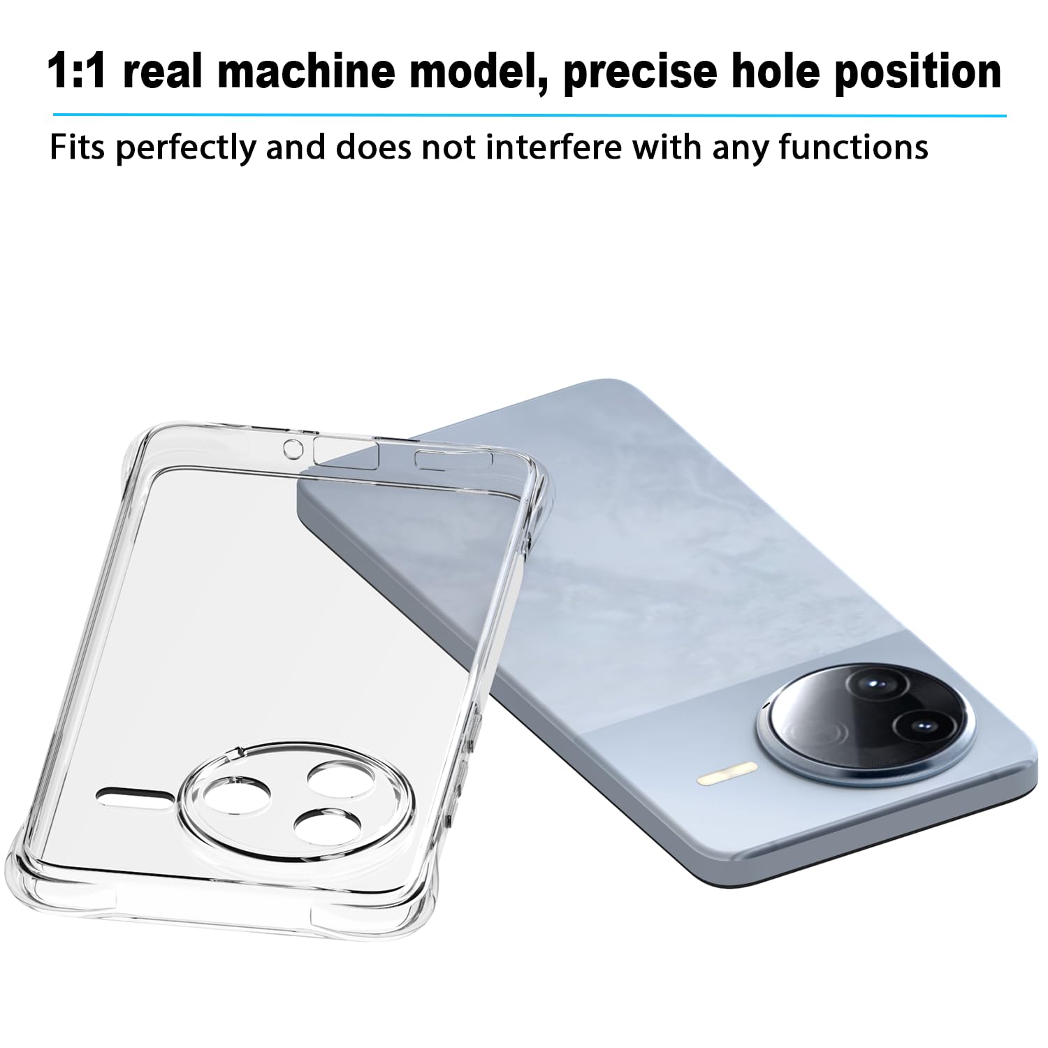 Picture of Case for Xiaomi Poco F7 Pro 5G/Redmi K80 5G Clear TPU Four Corners Military-Grade Protection Cover Transparent Soft funda