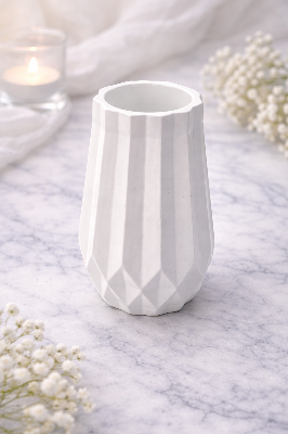 Picture of Concrete Decor Vase - Mini Ribbed Turbine Rounded Vase(Size 10*6 cm)