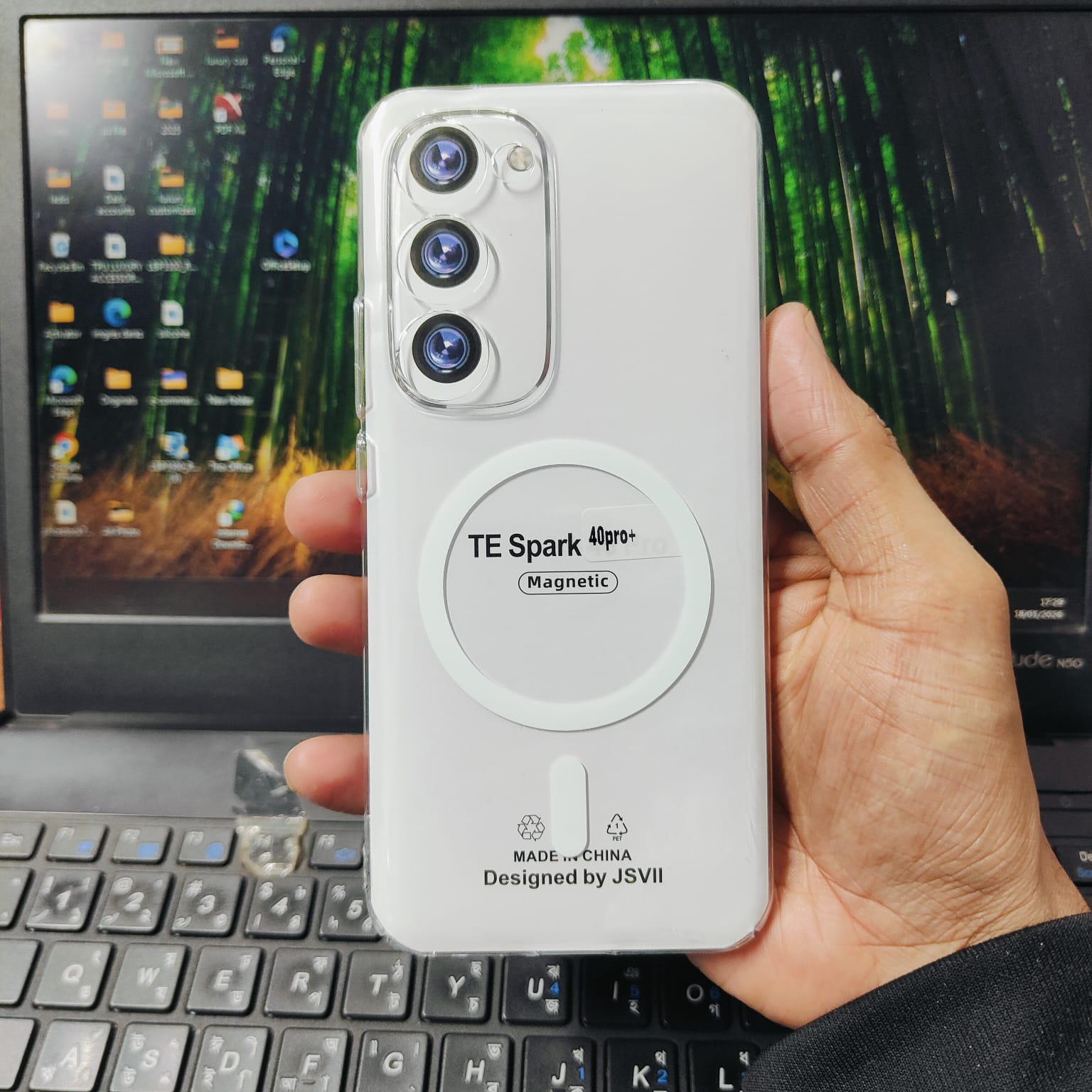 Picture of TECNO SPARK 40 PRO PLUS 4G Anti Yellow Magsafe Unique Case For TECNO SPARK 40 PRO PLUS 4G Clear Hard Transparent Phone Back Cover case