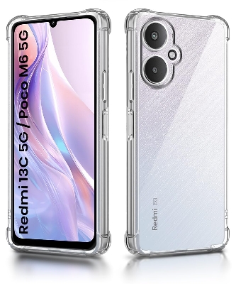 Picture of Clear Back Cover Case for Xiaomi Redmi 13C 5G | Poco M6 5G | Shockproof Soft TPU Case | Cushioned Edges for Ultimate Protection Back Cover Case - Transparent