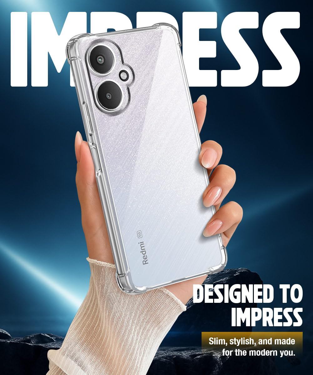 Picture of Clear Back Cover Case for Xiaomi Redmi 13C 5G | Poco M6 5G | Shockproof Soft TPU Case | Cushioned Edges for Ultimate Protection Back Cover Case - Transparent