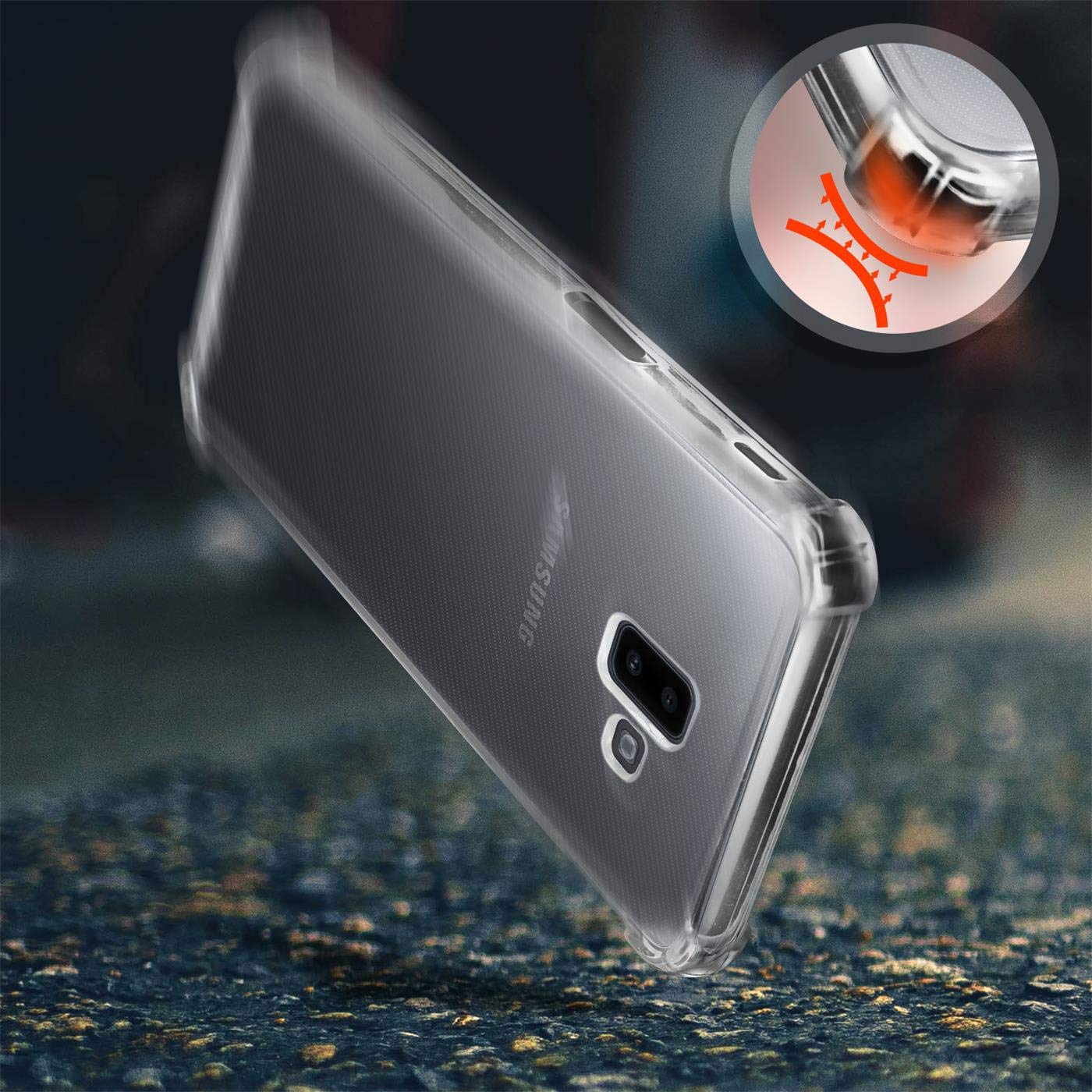 Picture of Cover Case Transparent for Samsung Galaxy J6 Plus|Four Corners Protection|Camera Protection Back Cover Case for Samsung Galaxy J6 Plus -Transparent