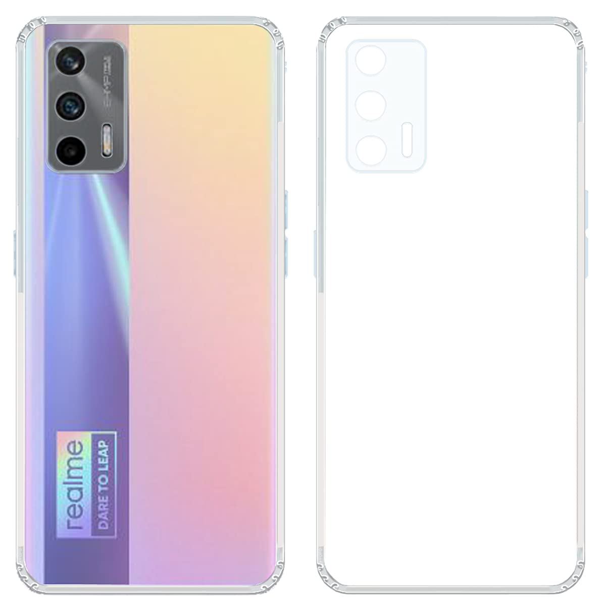 Picture of Back Cover for Realme X7 / V15 (Flexible|Silicone|Transparent|Anti Dust Plug|Camera Protection)
