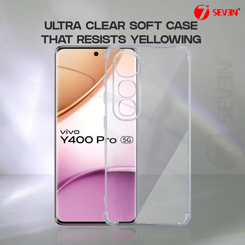 Picture of Back Cover for Vivo Y400 Pro 5G Transparent Mobile Back Case Shock Proof Design Camera Edges Protection Crystal Clear Phone Case Silicon Soft TPU and Flexible Bumper Phone Cover Vivo Y400pro
