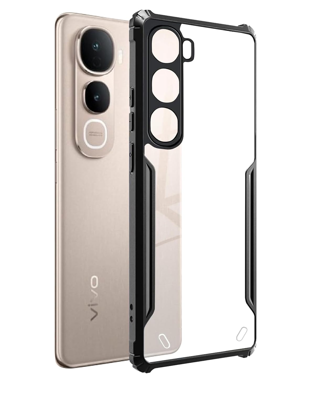 Picture of SPAZY CASE® Vivo Y400 Pro Back Cover | Transparent Crystal Clear Hard PC Back Case with TPU Bumper, Drop Protection Case Cover for Vivo Y400 Pro