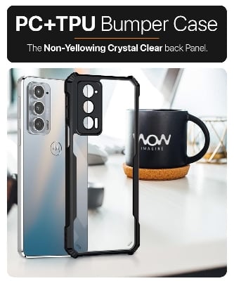 Picture of Polycarbonate 360 Degree Protection Black Border Back Cover for Motorola Moto Edge 20 - Black