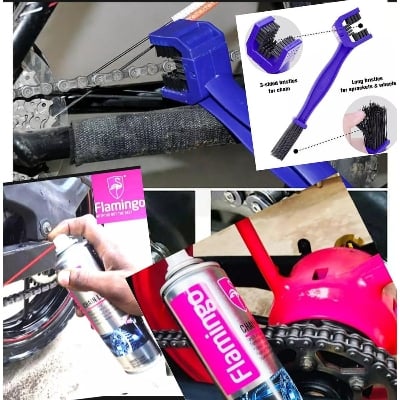 Picture of Combo: Chain cleaner brush and spray -Red