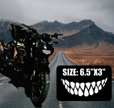 Picture of Sticker For Bike | Monster_Teeth on Headlight | Best Quality Sticker For Bike Decal And Decoration /