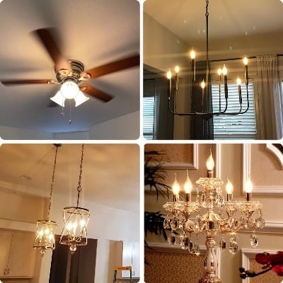 Picture of Set of 10 Dimmable E14 LED Filament Bulbs - 4W Warm Amber Light - Glass