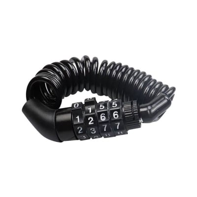 Picture of Motorcycle Bicycle Helmet Lock Telescopic Cable 4 Digit Combination password Changeable -Black