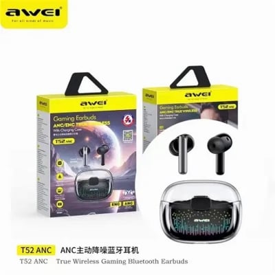 Picture of AWEI T52 ANC Wireless Gaming EarBuds with Charging Case -Black