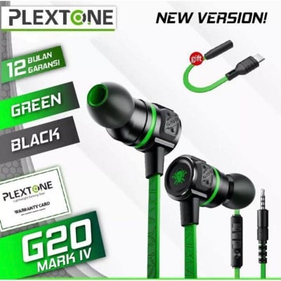 Picture of Plextone G20 Mark IV Gaming Earphone with Dual Input (3.5mm & Type-C) -Black