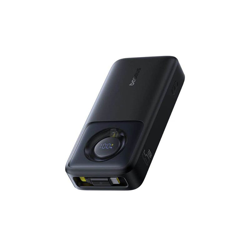 Picture of Baseus NOMOS Series 65W 20000mAh Power Bank with Built-in Retractable Type-C Cable -Black