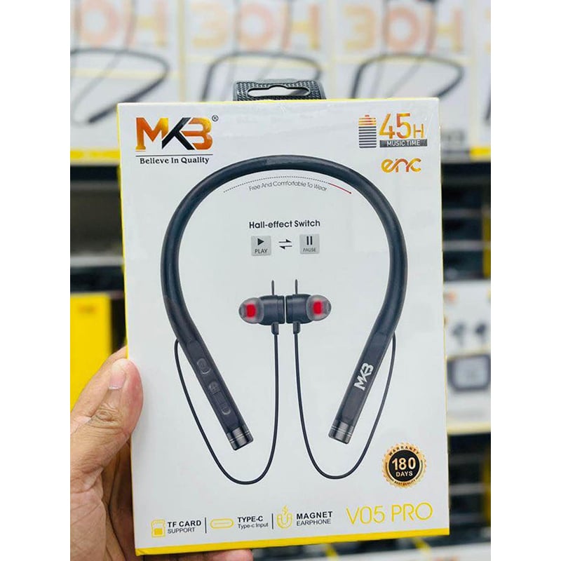 Picture of MKB V05 Pro Magnetic ENC Wireless Neckband -Black