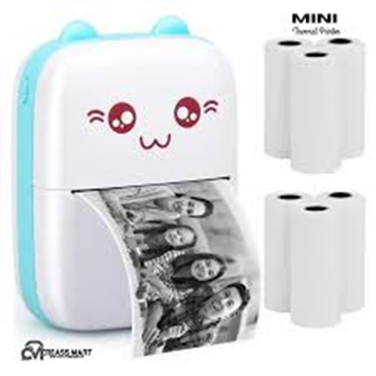 Picture of Thermal Mini Printer Label Sticker Printer Notes Printer Mobile Thermal Photo Printer Rechargeable Bluetooth Pocket Printer