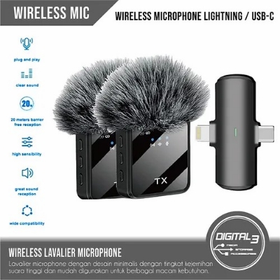 Picture of F15 -2 USB Type C + i Phone 2in1 Wireless Lavalier Microphone