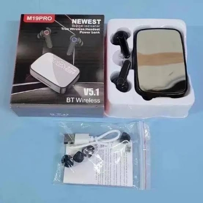 Picture of M19 Pro True Wireless Headset airpods TWS Wireless Earphone Touch Bluetooth Headsets - Digital Display Earbuds Headphone