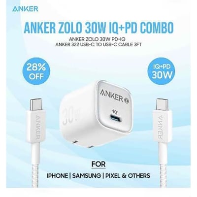 Picture of Anker Zolo 30W PD+IQ Charger Combo -White