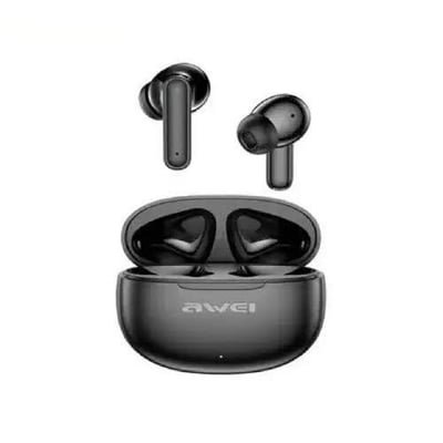 Picture of Awei T71 TWS Sports Wireless Bluetooth Earbuds IPX4 Waterproof with Charging Case Smart Touch Low Latancy Game Earphone -Black