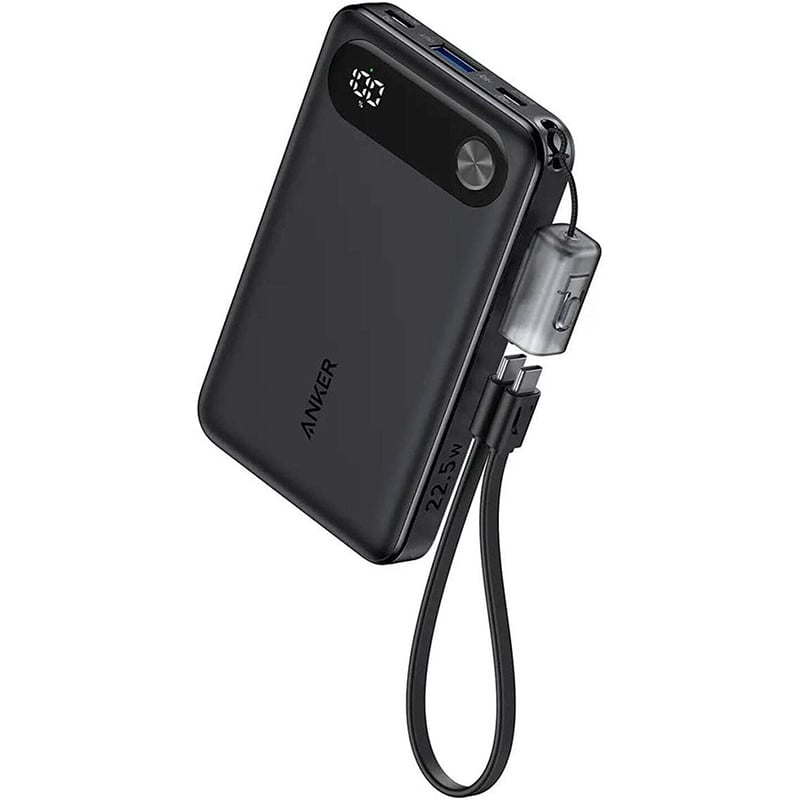 Picture of Anker Powercore Power Bank 10000mAh, 22.5W Portable Charger, USB-C To USB-C Cable, Ultra-Slim And Compact Design, Black -Black