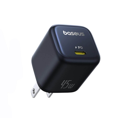 Picture of Baseus GaN Charger 45W PD Adapter For Iphone 1516 Series Macbook PicoGo GaN6 Pro Fast Charger US Black -Black