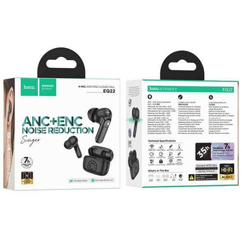 Picture of Hoco EQ22 Singer True Wireless ANC+ENC Noise Reduction BT Earbuds -Black