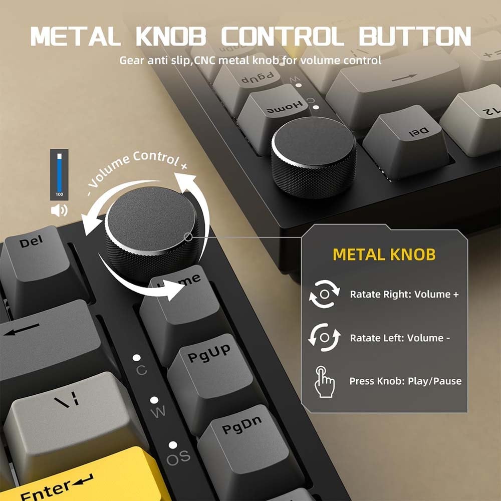 Picture of Ajazz AK820 75% Gasket-mounted Wired Mechanical Keyboard Multicolor